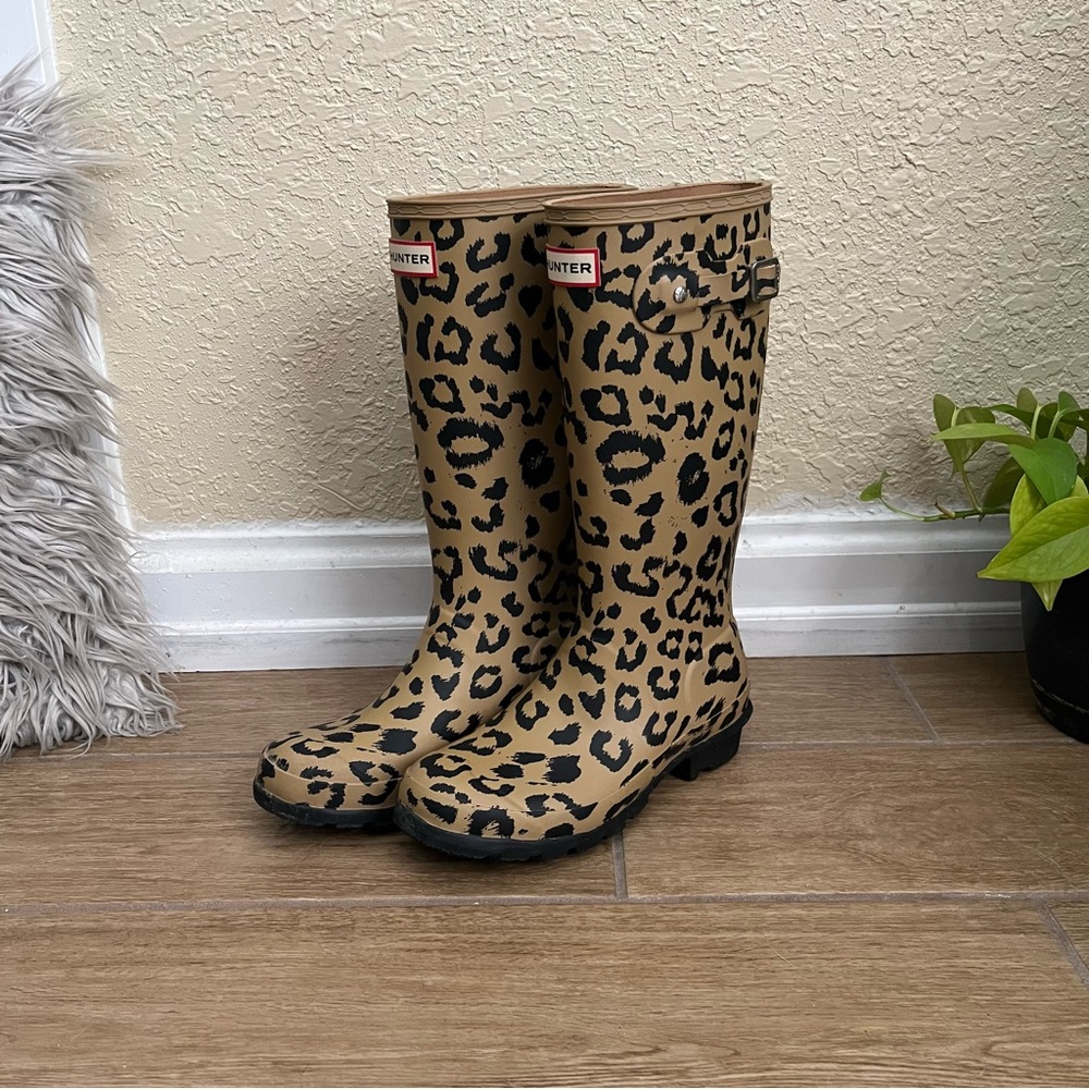 Hunter Original Kids Hybrid Print Cheetah Rain Boots Size 6